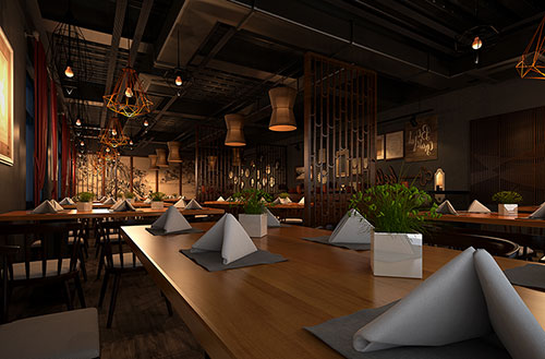 咸阳简约大气中式风格餐厅设计装修效果图