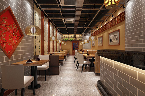 咸阳传统中式餐厅餐馆装修设计效果图