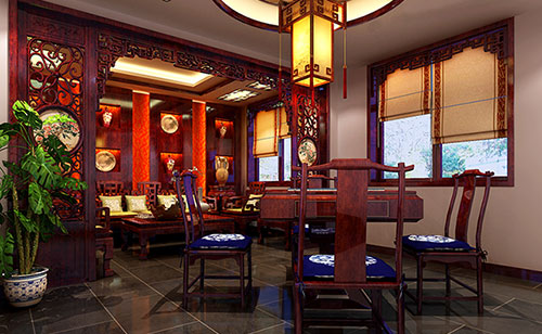 咸阳古典中式风格茶楼包间设计装修效果图